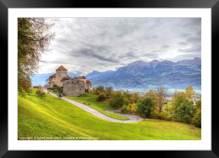 Vaduz Liechtenstein Castle Framed Mounted Print by David Pyatt