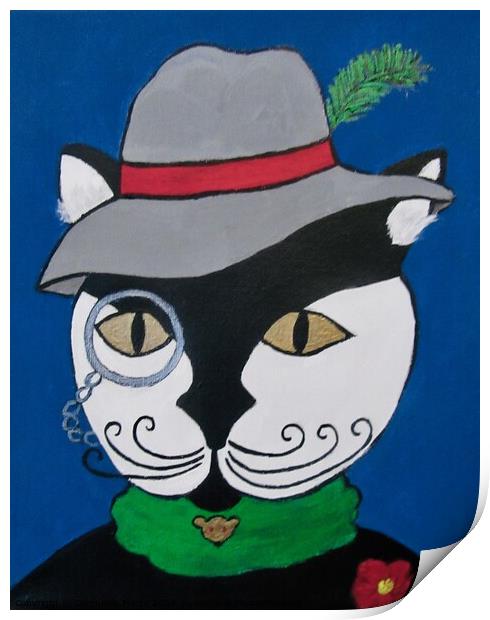 Debonair Cat Print by Stephanie Moore