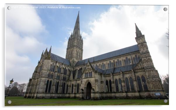 Heavenly Beauty of Salisbury Cathedral Acrylic by Derek Daniel