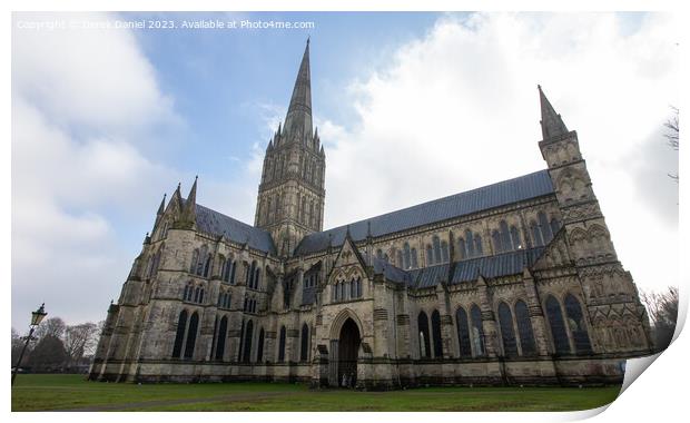 Heavenly Beauty of Salisbury Cathedral Print by Derek Daniel