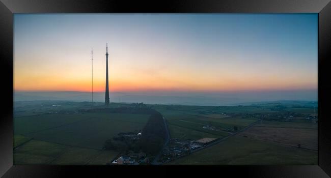 Emley Moor TV Mast Framed Print by Apollo Aerial Photography