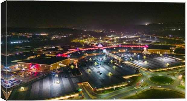 Meadowhall at Night Canvas Print by Apollo Aerial Photography