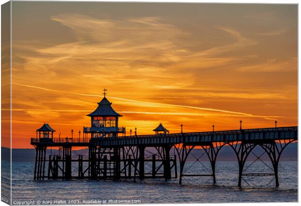 Sunset over the Welsh coast Canvas Print by Rory Hailes