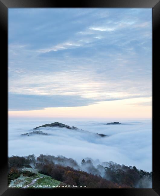 Ethereal Malvern Hills at Dawn Framed Print by Bruce Little