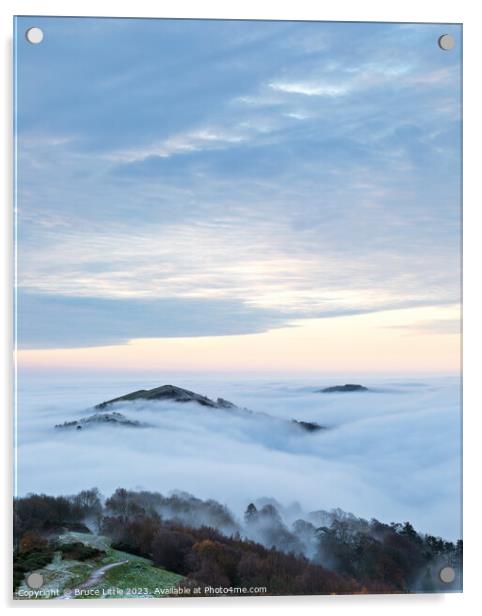 Ethereal Malvern Hills at Dawn Acrylic by Bruce Little