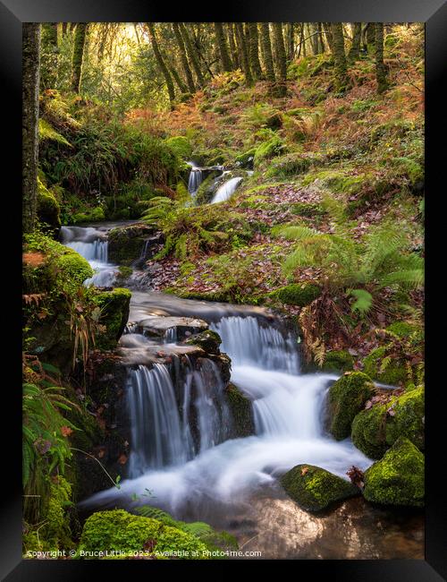 Enchanting Dartmoor Waterfall Framed Print by Bruce Little