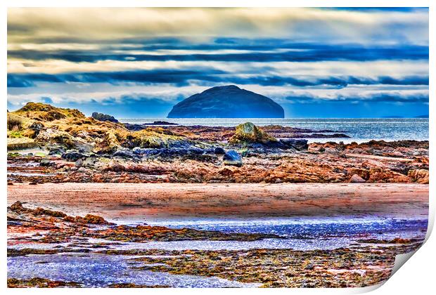 Evening at Ailsa Craig Print by Valerie Paterson
