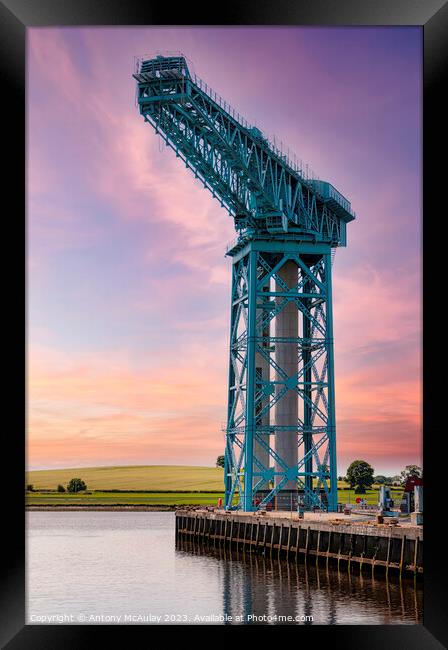 Clydebank Titan Crane at Sunset Framed Print by Antony McAulay