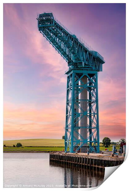 Clydebank Titan Crane at Sunset Print by Antony McAulay