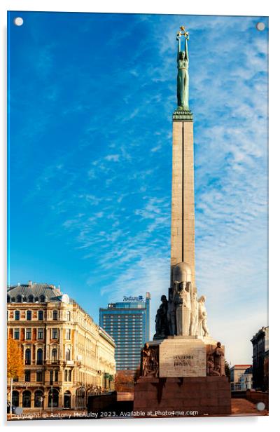 Riga Freedom Monument Acrylic by Antony McAulay