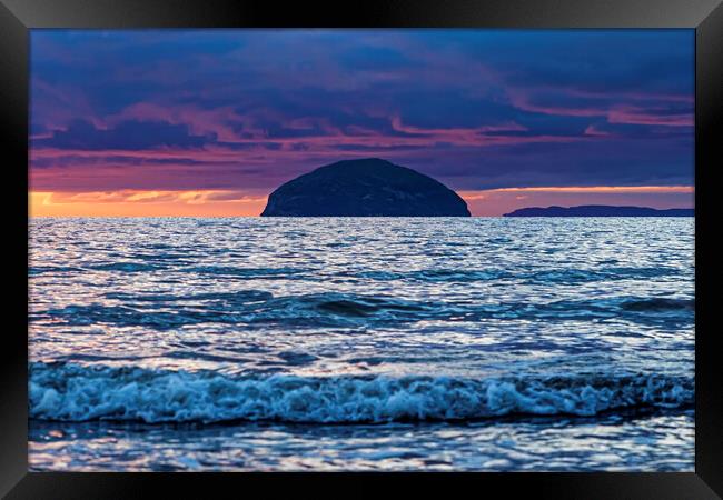 Sunset over Ailsa Craig Framed Print by Valerie Paterson