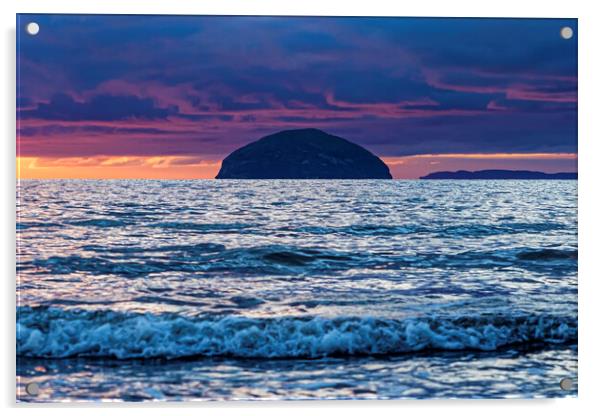 Sunset over Ailsa Craig Acrylic by Valerie Paterson