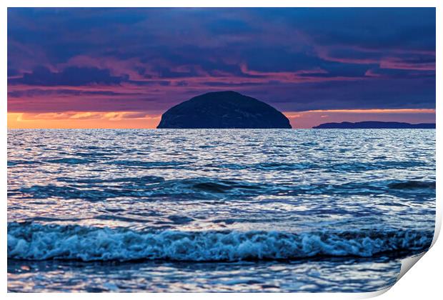 Sunset over Ailsa Craig Print by Valerie Paterson