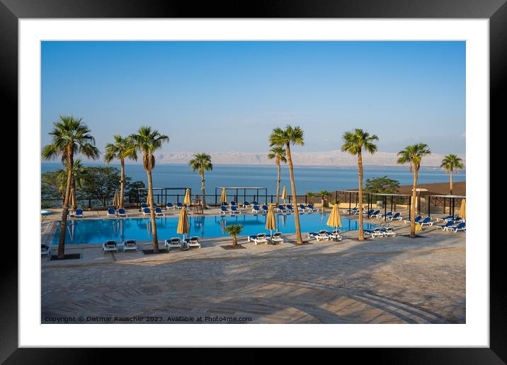 Dead Sea Beach Resort in Jordan Framed Mounted Print by Dietmar Rauscher