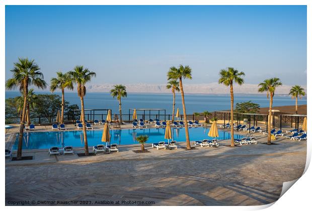Dead Sea Beach Resort in Jordan Print by Dietmar Rauscher