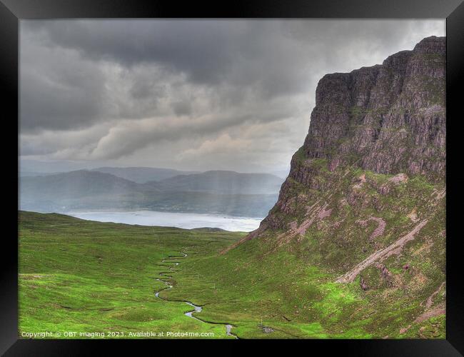 Bealach Na Ba Mountain Pass Road To Applecross West Highland Scotland Framed Print by OBT imaging