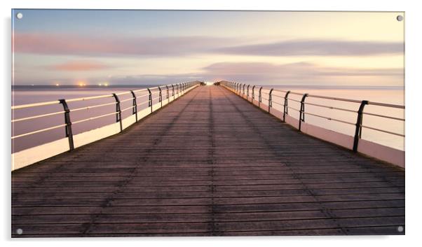 Majestic Sunrise at Saltburn Pier Acrylic by Tim Hill