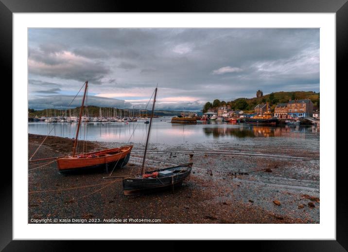 Traditional Fishing Boats in Tarbert Harbour Framed Mounted Print by Kasia Design