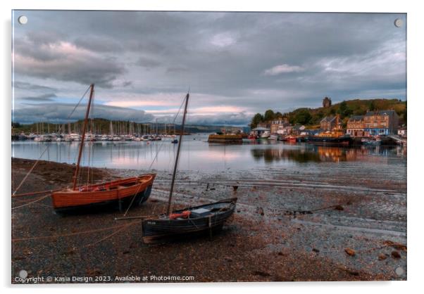 Traditional Fishing Boats in Tarbert Harbour Acrylic by Kasia Design