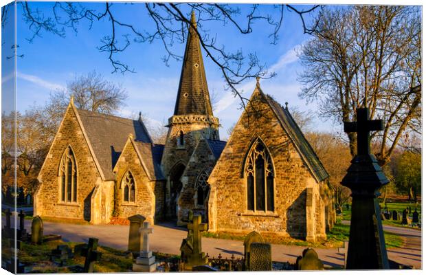 The Haunting Beauty of Pontefract Cemetery Chapel Canvas Print by Tim Hill