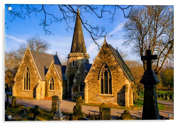 The Haunting Beauty of Pontefract Cemetery Chapel Acrylic by Tim Hill