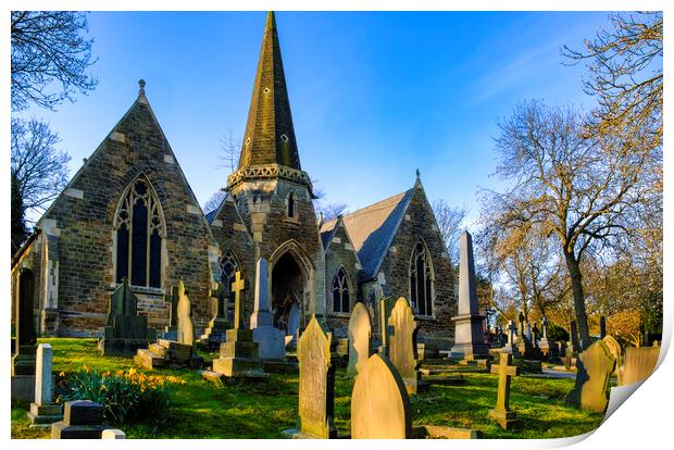 The Haunting Beauty of Pontefract Cemetery Chapel Print by Tim Hill