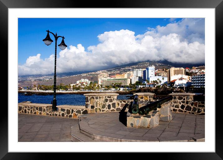 View of Puerto de la Cruz from Plaza de Europa, Tenerife, Canary Framed Mounted Print by Fabrizio Troiani