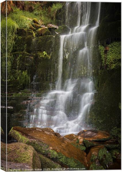 Majestic Kinder Scout Waterfall Canvas Print by Steven Nokes