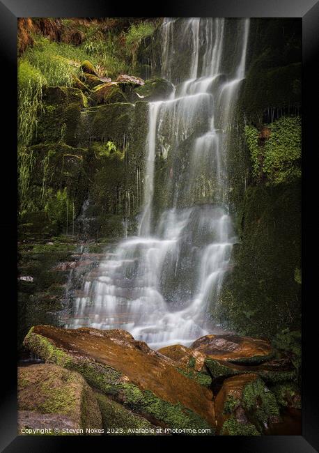 Majestic Kinder Scout Waterfall Framed Print by Steven Nokes