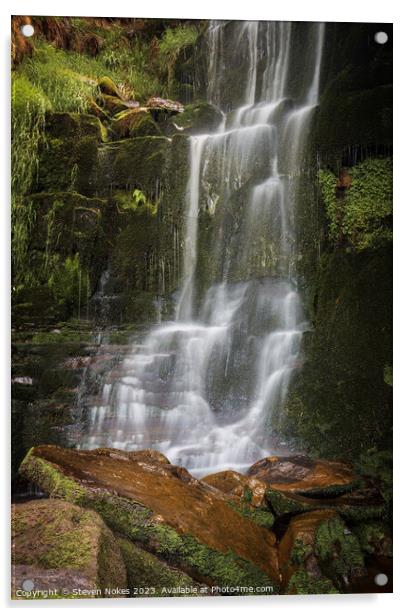 Majestic Kinder Scout Waterfall Acrylic by Steven Nokes