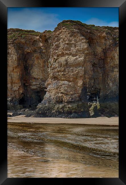 Perranporth Cliffs Framed Print by Glen Allen