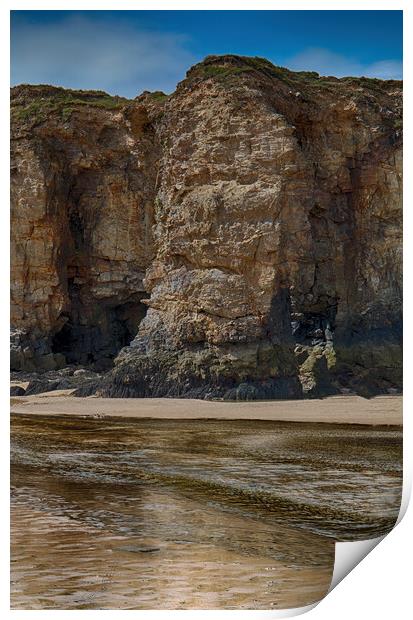 Perranporth Cliffs Print by Glen Allen