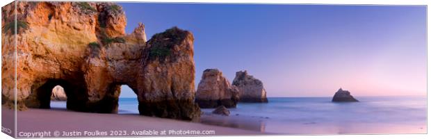 Algarve panorama, Portugal Canvas Print by Justin Foulkes