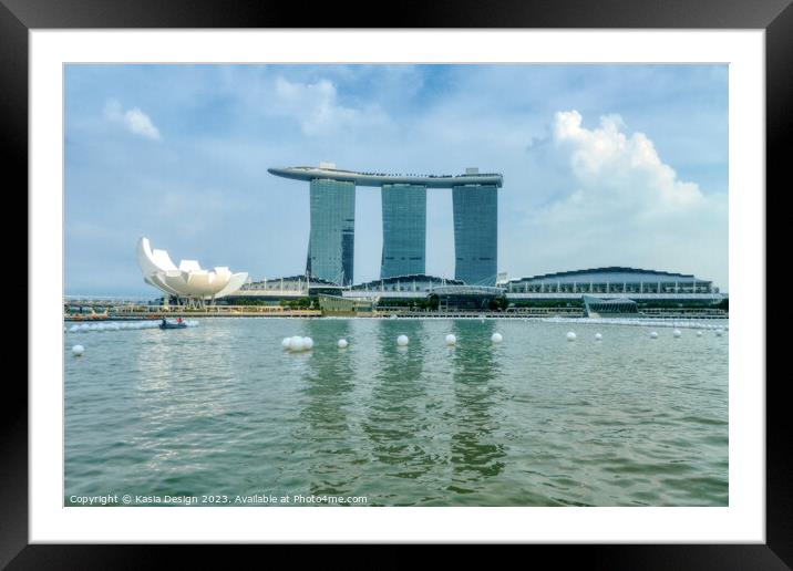 Marina Bay Sands Hotel, Expo & Convention Center Framed Mounted Print by Kasia Design