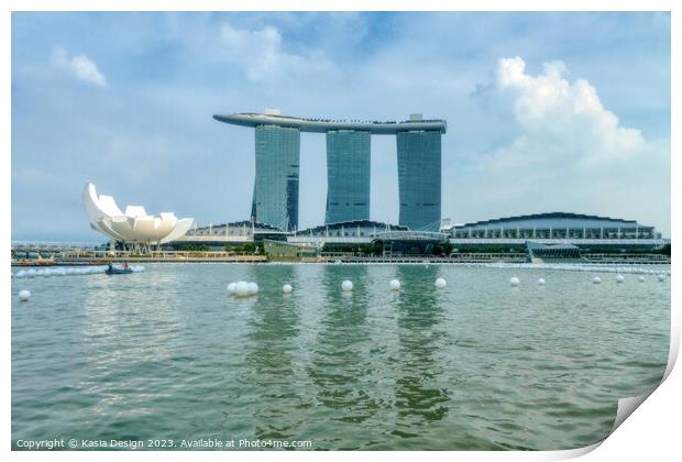 Marina Bay Sands Hotel, Expo & Convention Center Print by Kasia Design