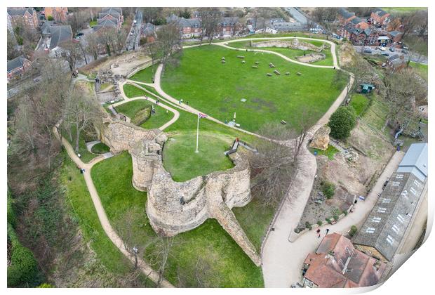 Pontefract Castle From The Air Print by Apollo Aerial Photography
