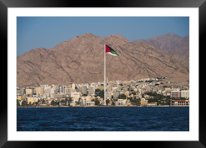 Flag of the Arab Revolt in Aqaba Framed Mounted Print by Dietmar Rauscher