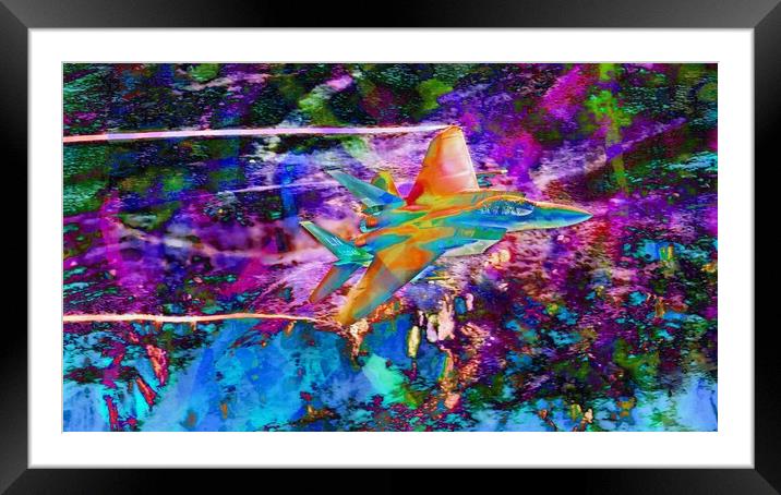 Colourful F15 Modern Art Framed Mounted Print by Alan Tunnicliffe