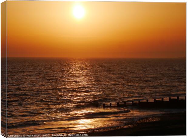 Sussex Seaside Sunset Canvas Print by Mark Ward
