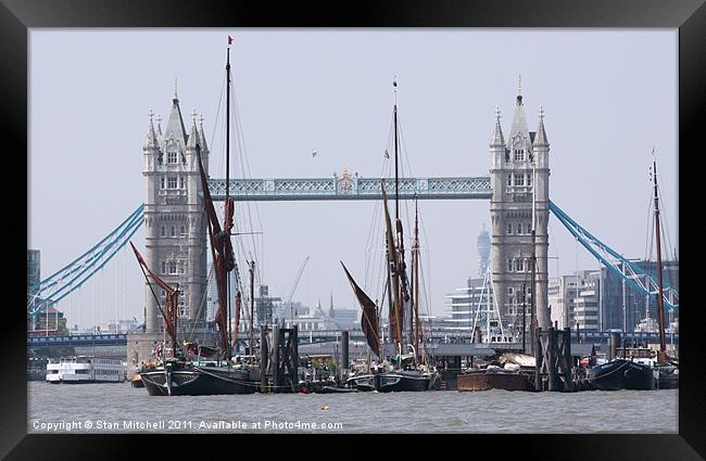 Below Tower Bridge Framed Print by Stan Mitchell