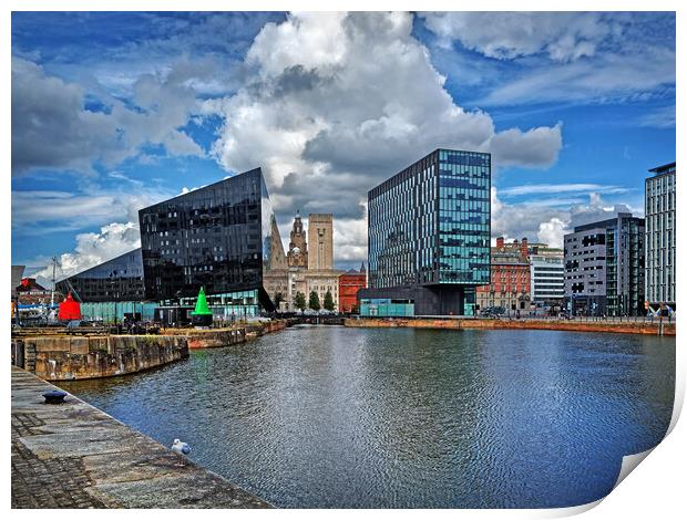 Canning Dock Reflections, Liverpool Print by Darren Galpin