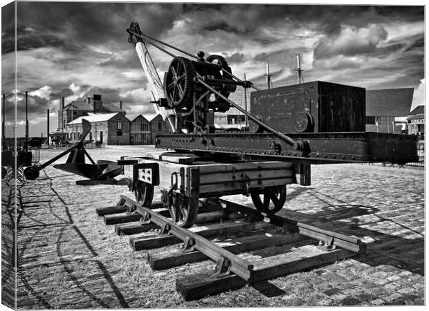 Old Crane, Canning Dock, Liverpool Canvas Print by Darren Galpin