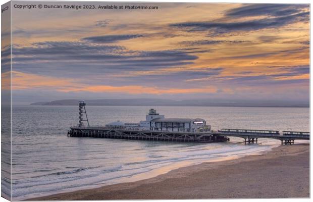 Bournemouth Pier sunset Canvas Print by Duncan Savidge
