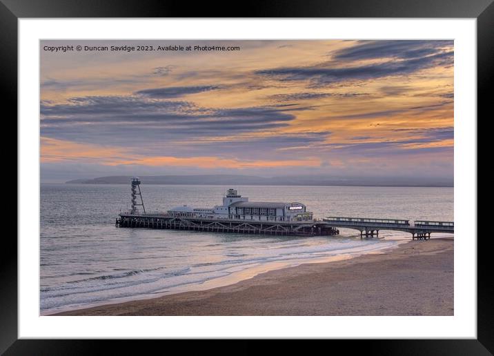 Bournemouth Pier sunset Framed Mounted Print by Duncan Savidge