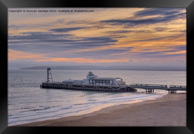 Bournemouth Pier sunset Framed Print by Duncan Savidge
