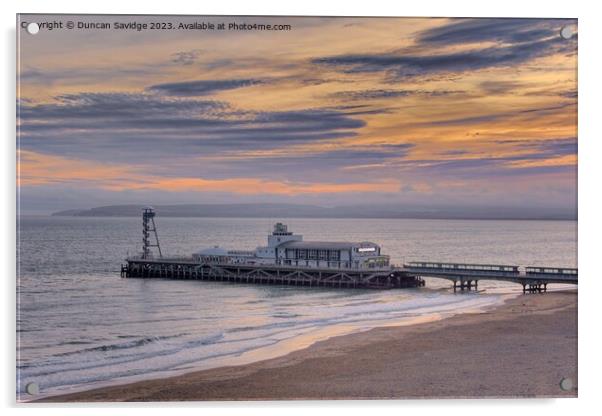 Bournemouth Pier sunset Acrylic by Duncan Savidge