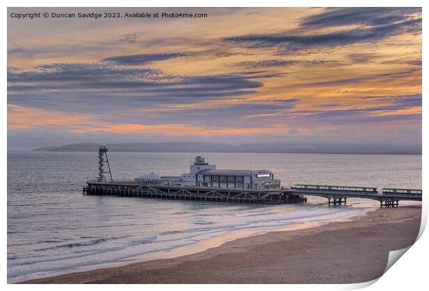 Bournemouth Pier sunset Print by Duncan Savidge