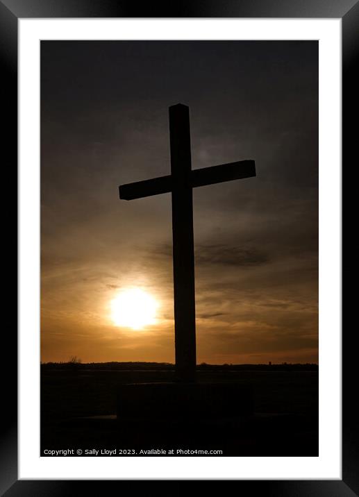 The Peaceful Cross of Sunset at St Benets Abbey Framed Mounted Print by Sally Lloyd