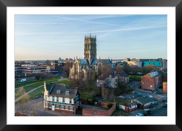 St Georges Church, Doncaster Framed Mounted Print by Apollo Aerial Photography