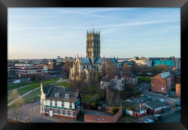 St Georges Church, Doncaster Framed Print by Apollo Aerial Photography